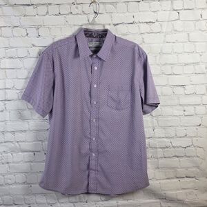 Nick Graham Men's Large Lavender Geometric Everwhere S/S Button Up Shirt